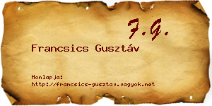 Francsics Gusztáv névjegykártya